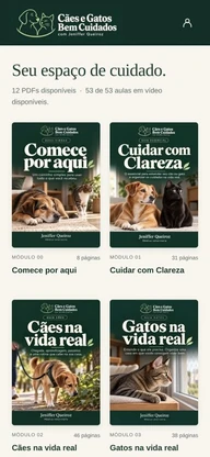 Catálogo real dos 12 módulos no portal de alunos